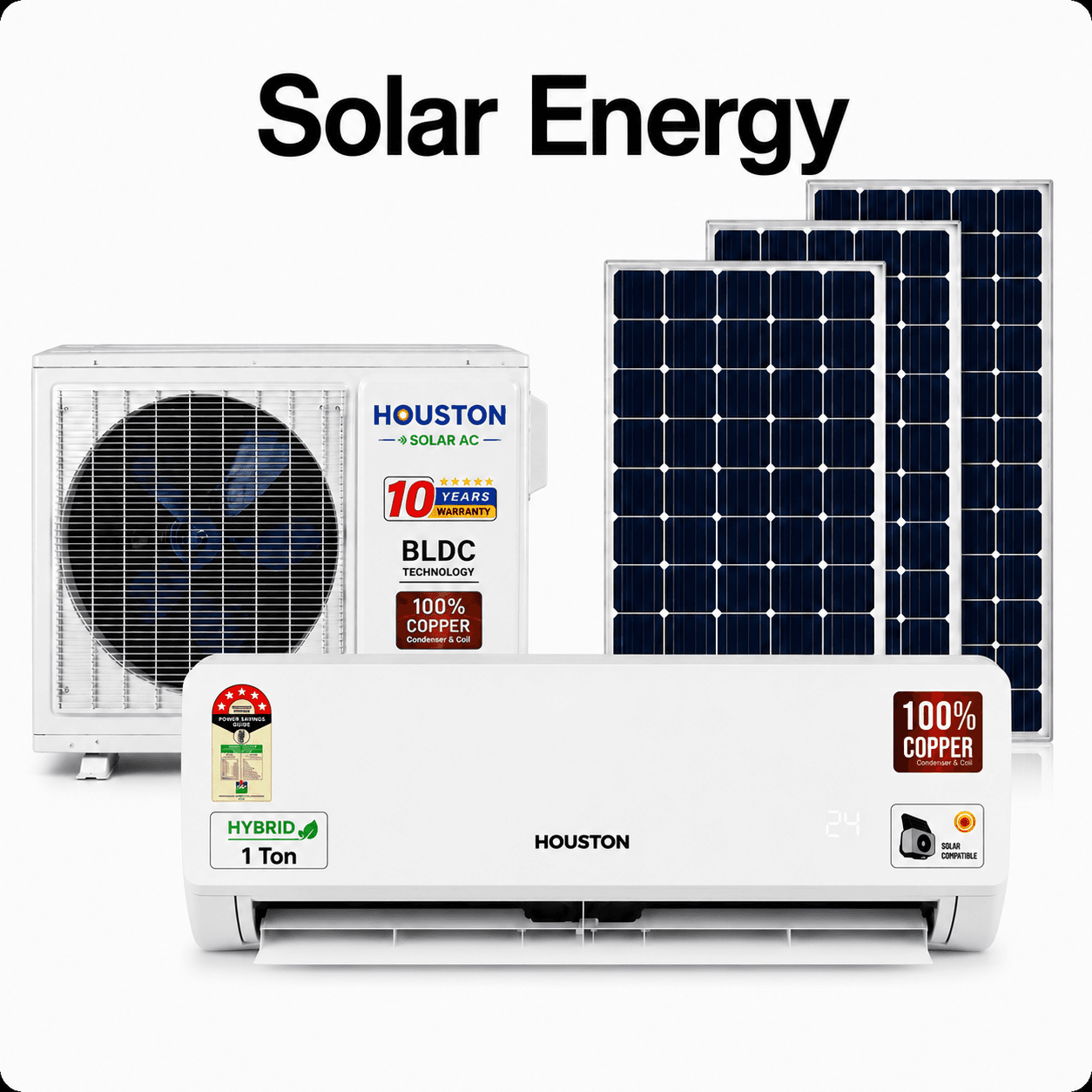 1 Ton Hybrid BLDC Solar AC